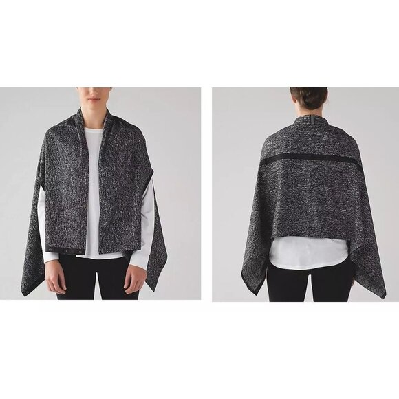 Lululemon Vinyasa Scarf Shawl Wrap OS Gray Stretch Arm Holes Customizable - Picture 1 of 11